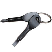 Load image into Gallery viewer, Steelcase Multifunction Keychain Cross Straight Portable Screwdriver Set, Black