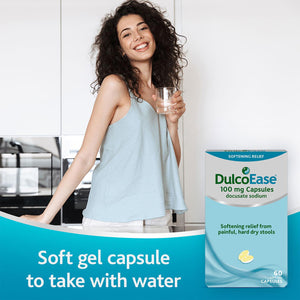 Dulcoease Sodium Softening Relief From Painful Hard Dry Stools 100mg,60Capsules