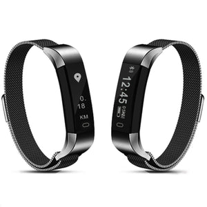 Aquarius AQ115 Splash proof Fitness Tracker with Metal Mesh Strap Space Grey