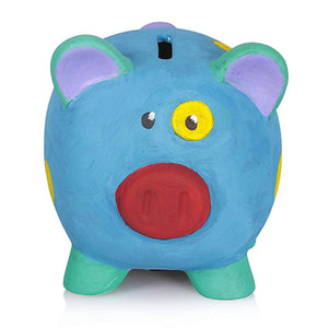 Tobar Paint Your Own Ceramic Piggy Bank with Brush & Six Paints For Ages 5Years+