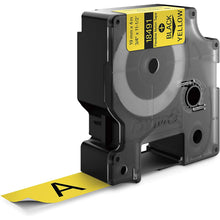 Load image into Gallery viewer, DYMO Rhino Self Adhesive Industrial Nylon Labels 19mm x 3.5m Black on Yellow