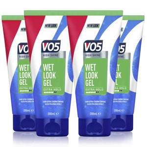VO5 24HR Steady Control Wet Look Styling Gel 200ml Pack of 4