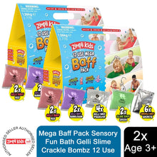 Load image into Gallery viewer, Zimpli Kids Mega Baff Pack Sensory Fun Bath Gelli Slime Crackle Bombz 12 Use