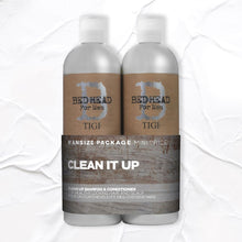 Load image into Gallery viewer, Bed Head for Men by TIGI Clean Up Daily Shampoo &amp; Conditioner 2x750ml with pump