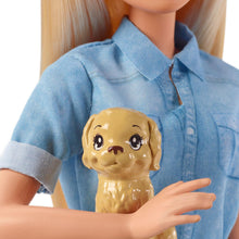 Load image into Gallery viewer, Barbie® Doll and Travel Set with Puppy, Luggage and 10+ Accessories, Multicolour