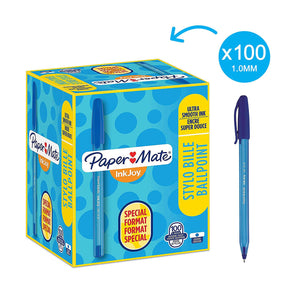 Paper Mate Ballpoint Pens InkJoy 100ST Special Format Blue UltraSmooth Ink 100Pc