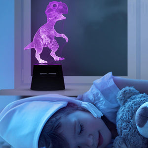 Aquarius LED 3D Colour Changing Hologram Night Light and Desk Lamp - Dinosaur