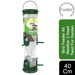 Peckish Bird Feeder All Weather 3 Seed Twist For Garden 40cm