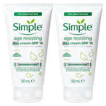Load image into Gallery viewer, 1x or 2x 50ml Simple Regeneration Age Resisting DayCream With Green Tea Goodness