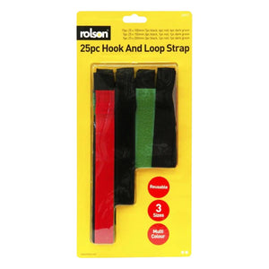 Multipurpose Hook and Loop Securing Straps and Fastening Cable Ties, 25 Pc