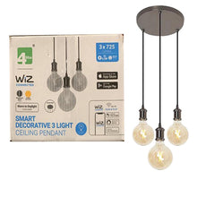 Load image into Gallery viewer, WiZ WiFi SMART LED 3way Plate or 3way Bar Pendant with G125 Amber Vintage Lamps