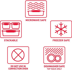 Sistema Microwave Plate with Removable Steaming Tray, Red/Clear, 440 ml