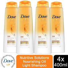 Load image into Gallery viewer, 4pk of 400ml Dove Nutritive Solutions Nourishing Oil Light Shampoo for Dry Hair