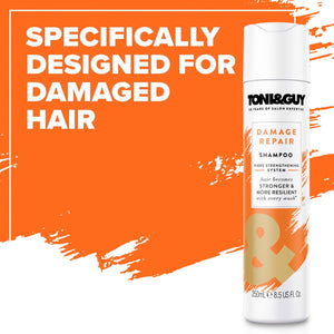 6 Pack of 250ml Toni & Guy Damage Repair Shampoo for Damaged Hair