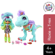 Load image into Gallery viewer, Cave Club Rockelle Doll and Tyrasaurus Dinosaur Figure