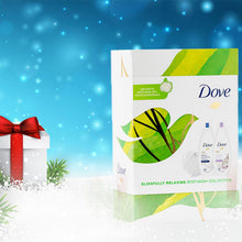Load image into Gallery viewer, Dove Blissfully Relaxing Bodywash Duo Collection Gift Set with Shower Puff