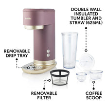 Load image into Gallery viewer, Breville Iced + Hot Filter Single-serve coffeemaker with Cups and Straw