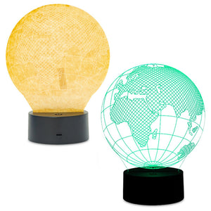 Aquarius LED 3D Colour Changing Hologram Night Light and Desk Lamp - Globe