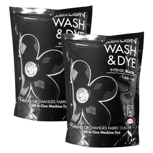 DYLON Wash & Dye Fabric Dye, Intense Black, 2 Packs of 350g