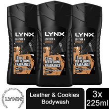 Load image into Gallery viewer, 3pk of 250ml Lynx 12hrs Refreshing Fragrance Shower Gel with 100% Moisturisers