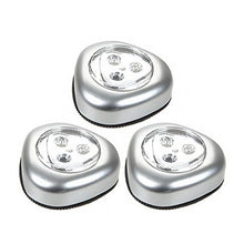 Load image into Gallery viewer, PMS Battery-Powered Self-Adhesive Sticker On Backside 3x LED Push Lights, 3 Pack