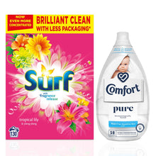 Load image into Gallery viewer, Laundry Bundle 1x130W Surf Laundry Powder &amp; 1x58W Comfort Fabric Conditioner