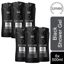 Load image into Gallery viewer, Lynx Energy Boost Shower Gel Bodywash, Black, 3 or 6 Pk, 500ml
