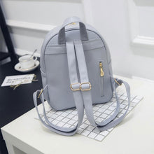 Load image into Gallery viewer, 3pcs Women PU Leather Backpack Set-Shoulder Bag |Clutch | Card Holder Blue/White