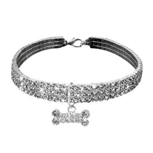 Load image into Gallery viewer, AQ Luxury Diamond Collar For Pets, Size Medium or Large, Blue, Red or White