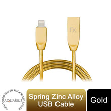 Load image into Gallery viewer, Spring Zinc Alloy Lightning to USB Sync and Charge Cable - 1 Meter, Gold
