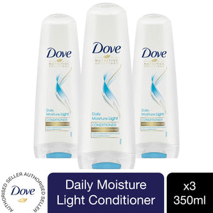 Dove Daily Moisture Light 3x Shampoo, 400ml & 3x Conditioner 350ml For Fine Hair