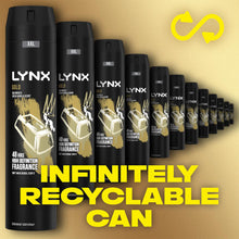 Load image into Gallery viewer, 3pk Each Bundle of Lynx Gold For Men Body Spray 250ml with Body Wash 400ml