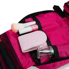 Load image into Gallery viewer, Travel Mate Water-resistant Portable Cosmetic Makeup Hanging Bag - Hot Pink