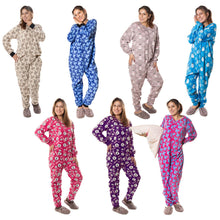Load image into Gallery viewer, Women&#39;s Fleece Penguin Print Jumpsuit, Assorted