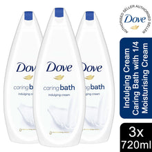 Load image into Gallery viewer, 3pk of 720ml Dove Indulging Cream Caring Bath with 1/4 Moisturising Cream