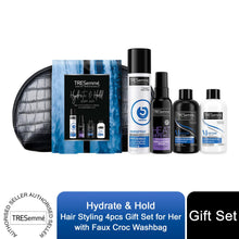 Load image into Gallery viewer, Tresemme Hydrate &amp; Hold Hair Styling 4ps Gift Set For Her with Faux Croc Washbag