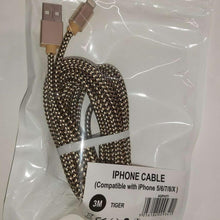 Load image into Gallery viewer, Aquarius 3m Phone Lightning Nylon USB Wire Braided Cable, Tiger
