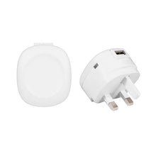Load image into Gallery viewer, GVC 1A USB 3Pin Mains Charger - White