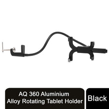 Load image into Gallery viewer, AQ 360 Aluminium Alloy Rotating Tablet Holder Adjustable Gooseneck -Black