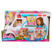 Load image into Gallery viewer, Barbie® Careers Care Clinic Ambulance with Accessories, Role Model, Light &amp; Sound