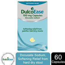 Load image into Gallery viewer, Dulcoease Sodium Softening Relief From Painful Hard Dry Stools 100mg,60Capsules