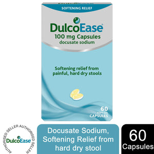 Dulcoease Sodium Softening Relief From Painful Hard Dry Stools 100mg,60Capsules