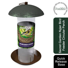 Load image into Gallery viewer, Peckish Secret Garden Nyjer Bird Feeder Circular Perch Quick Release Base