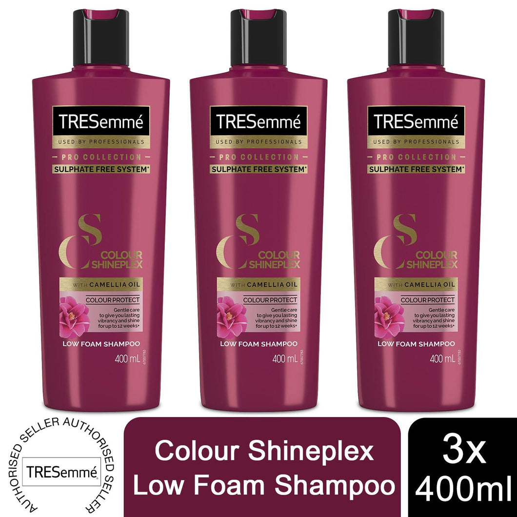 3x of 400ml TRESemme ProCollection Colour Shineplex SulphateFree LowFoam Shampoo