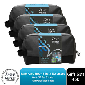 Dove Men Daily Care Body & Bath Essentials 4pcs Gift Set For Men with Wash Bag