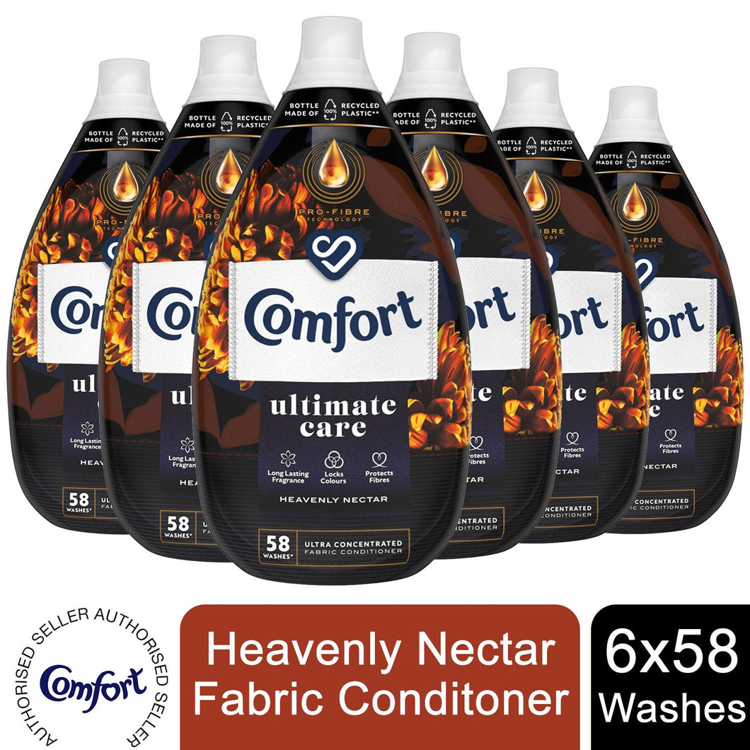 6x870ml Comfort Ultimate Care Heavenly Nectar Concentrated Fabric Conditioner58W