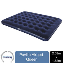 Load image into Gallery viewer, Pavillo Queen Flocked Blow up Inflatable Airbed Camping Mattress 203 x 152 x 22cm, 1pk