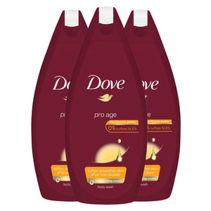 3 Pack Dove Pro Age Body Wash with 0% Sulfate SLES, 450ml