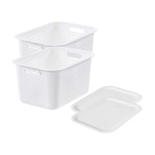 Load image into Gallery viewer, 2 of Each SmartStore Recycled20 Storage Box 13L &amp; Basket PlasticLid,White