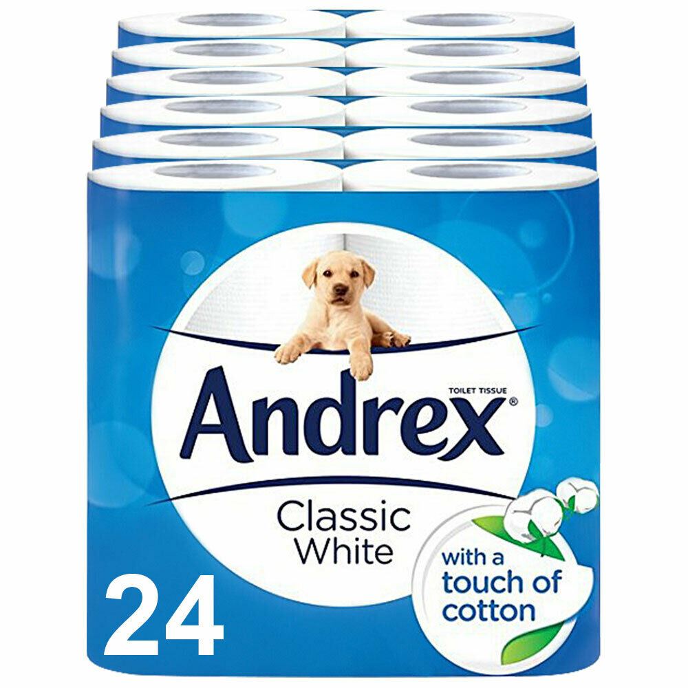 Andrex Toilet Roll Skin Kind, Gentle Clean, Classic or Supreme Quilts, 24 Rolls